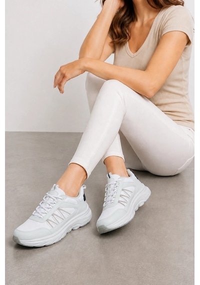 Ht Hotin Otis Kadın Şerit Detaylı Spor Ayakkabı Hafif Ve Rahat Günlük Sneaker - Beyaz