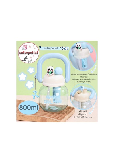 Panda Su Matarası Kawaii Suluk Panda Figürlü Su Şişesi Panda Matara Pipetli Matara Aroma Filtresi Detox Filtreli Charmlı Sevimli Panda Suluk 800ml Mavi Panda Su Matarası Kawaii Suluk Panda Figürlü Su Şişesi Panda Matara Pipetli Matara Aroma Filtresi Detox Filtreli Charmlı Sevimli Panda Suluk 800ml Mavi