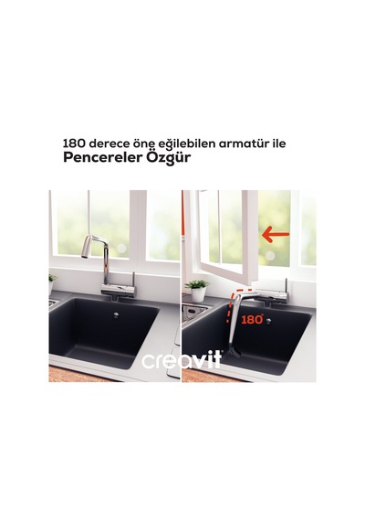 Creavit Mutfak Armatürü Pencere Önü Krom Bt.mf8600
