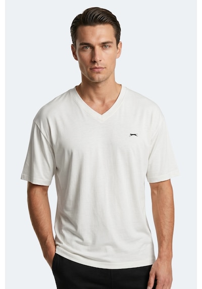 Slazenger Katre Erkek V Yaka Beyaz Tişört