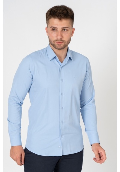White Stone Verona Pamuklu Regular Fit Düz Gömlek O.Mavi