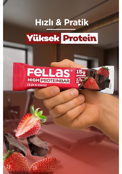 Yüksek Protein Bar - Çilekli 45 G X 12 Adet