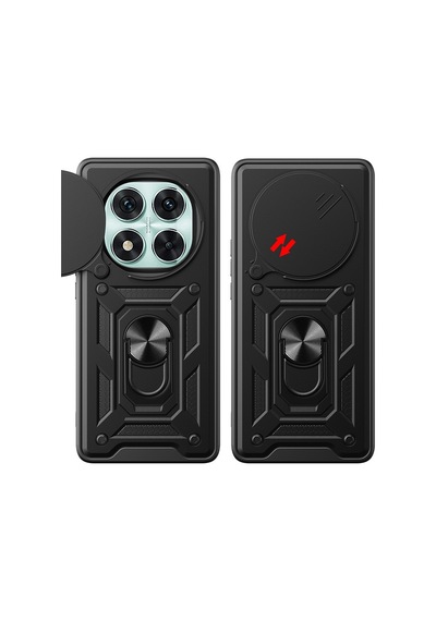 Vendas Xiaomi Redmi Note 14 Pro 5g Kılıf Magnetik Standlı Kamera Korumalı Zore Sürgülü Kapak Siyah