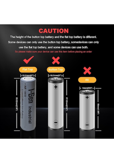 I-gen Industrial E003 Inr 18650 3.7v 2500 Mah 12c 9.25wh Li-ıon Şarjlı Pil Düz Başlı Lityum Pil Tekli Paket