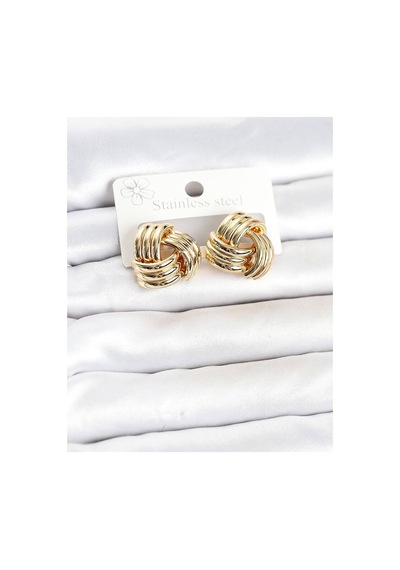 316l Çelik Gold Renk Sarmal Model Kadın Küpe Tj-bkp11867 Evimdeyokyok