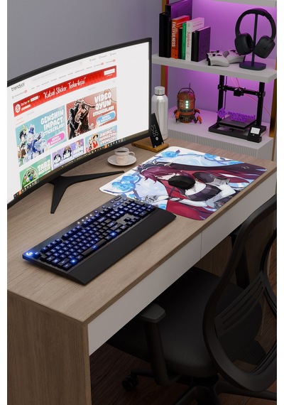 Rosaria Genshin Impact Anime Oyuncu V4 - 48x40 Xl Gaming Mouse Pad Fare Altlığı