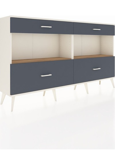 Arges Konsol 2 Raflı 4 Çekmeceli 176x30x99 Aytaşı-çam/antrasit Aytaşı-çam/antrasit