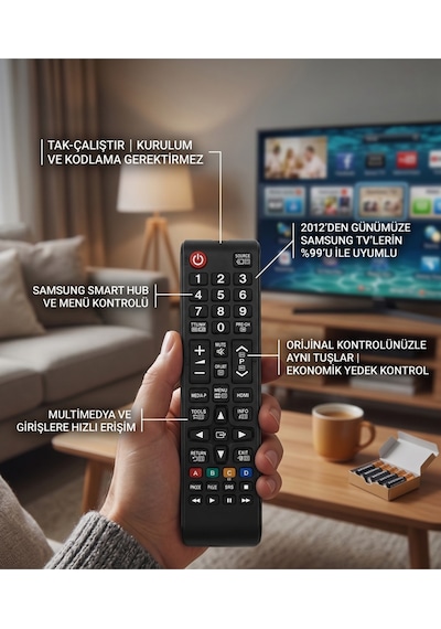 Samsung Uyumlu Lcd Led Smart Tv Kumandası - Bn59-01199f, Bn59-01175n, Bn59-01198q