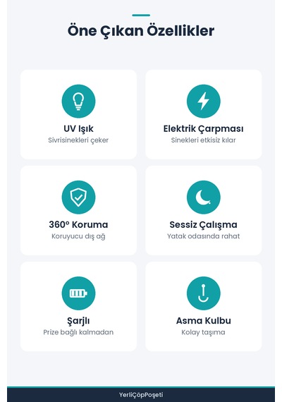 Uv Işıklı Sinek Kovucu - Kamp Tipi - Şarjlı Fener
