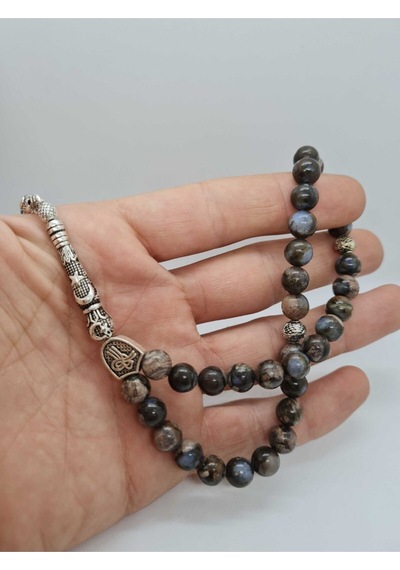 Sertifikalı Fosilli Opal Doğal Taş Tesbih Aaa Kalite 8mm