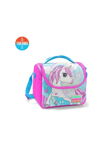 Coral High Kids Mavi Neon Pembe Unicorn Desenli Thermo Beslenme Çantası 11711