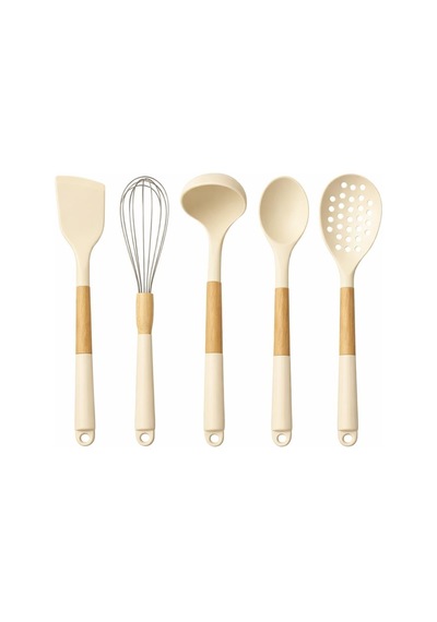 Silikon Mutfak Pişirme Gereçleri Seti, 5 Parça Yapışmaz Mutfak Gereçleri Seti Saplı Spatula Seti Isıya Dayanıklı Silikon Tencere Mutfak Gereçleri Beyaz Sku: Zeusb0gl46tw58 0