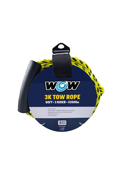 Wow World Of Watersports 3k 18,3 M Yüzen Köpük Şamandıralı Çekme Halatı 1 2 Veya 3 Kişilik Çekme Halatı Tekne İçin 17-3030