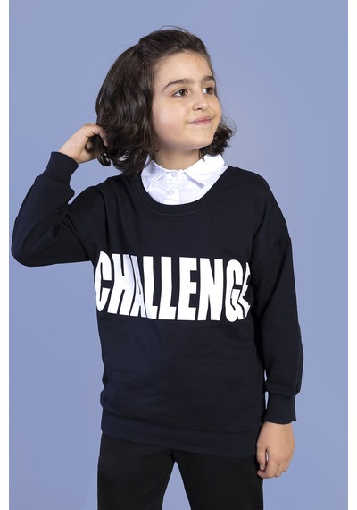 Toontoy Kids Toontoy Erkek Çocuk Baskılı Gömlek Yaka Sweatshirt Lacivert Toontoy Kids Toontoy Erkek Çocuk Baskılı Gömlek Yaka Sweatshirt Lacivert
