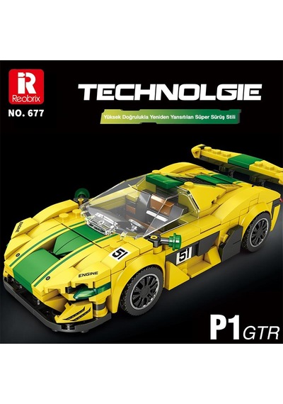Reobrix Technic 677 Mclaren P1 Gtr Spor Araba Yaratıcı Yapı Blok Seti Building Blocks - 351 Parça