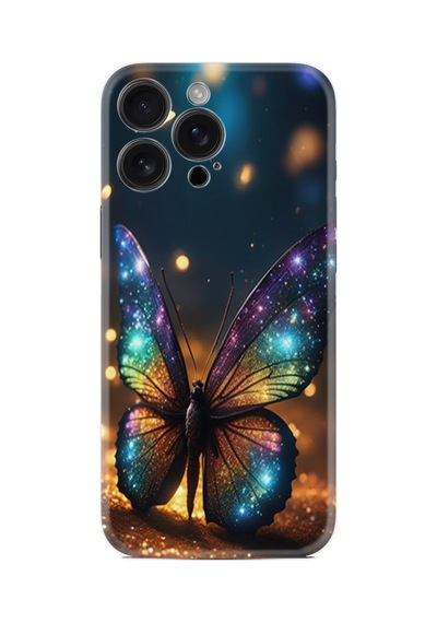 Apple iPhone Uyumlu Apple iPhone Uyumlu 16 Pro Kılıf Boutique Baskılı Resimli Rengarenk Kelebek Pcode -097