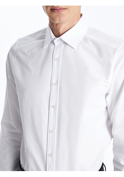 Lcw Busıness Beyaz Slim Fit Uzun Kollu Poplin Erkek Gömlek