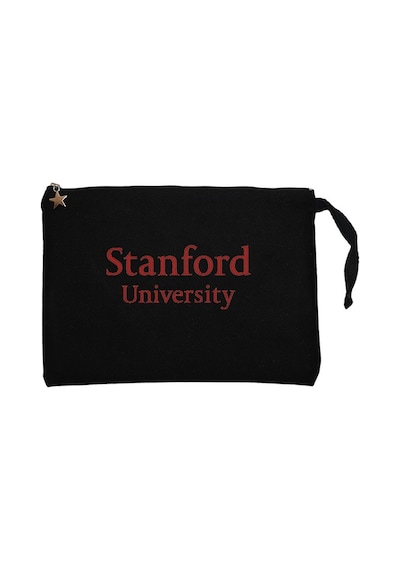 Stanford University Red Siyah Clutch Astarlı Cüzdan / El Çantası Siyah