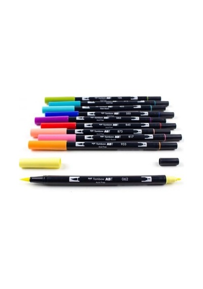 Tombow 10'Lu Retro Renkler Ab-T Dual Brush Pen G.Kalem Seti