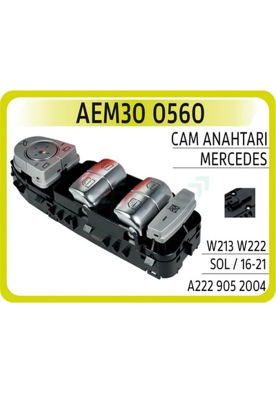 Cam Acma Salterı On Sol Perdelı. Beyaz Isık. Siyah 9051 Mercedes S - Class W222