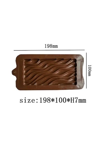Silikon Dalga Desenli Tablet Çikolata Kek Kalıbı Goldcakes
