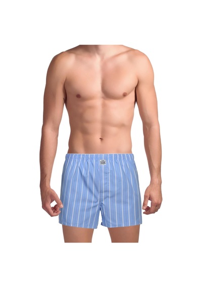 The Don Poplin Erkek Boxer Serin Mavi Çizgili Mavi