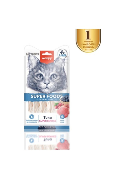 Superfood Ton Balıklı, Yaban Mersini & Kızılcıklı Krema Kedi Ödülü 5 14 Gr