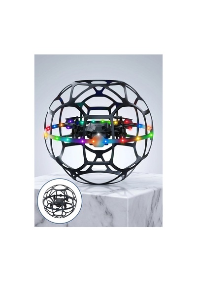R34 360 Korumalı Futbol Top Drone Hd Kameralı Led Işıklı Yükseklik Sabitlemeli Uzaktan Kumandalı Akıllı Drone - 894940882