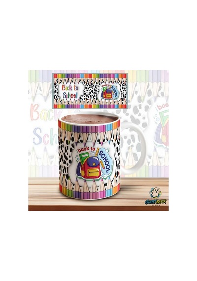 Ghostbastır Design Okula Dönüş Kupa Bardak Tek Adet K0638 çok renkli