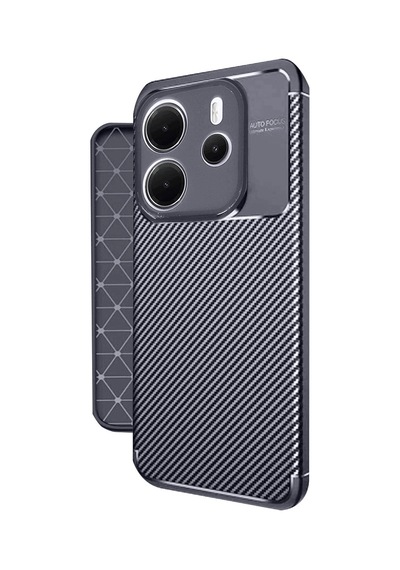 Xiaomi Redmi Note 14 4g Uyumlu Kılıf Auto Focus Karbon Kapak - Lacivert