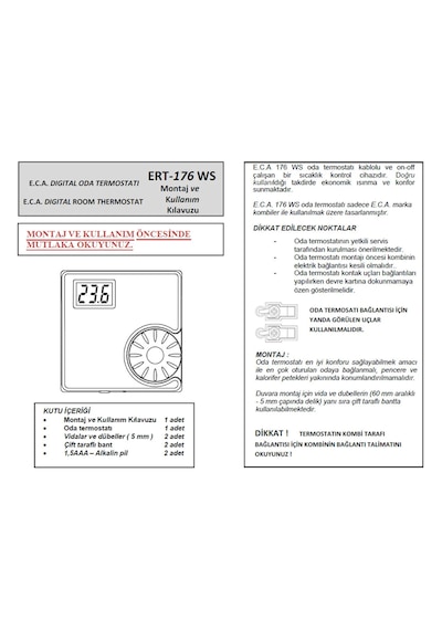 Ert-176 Rf Kablosuz Oda Termostatı