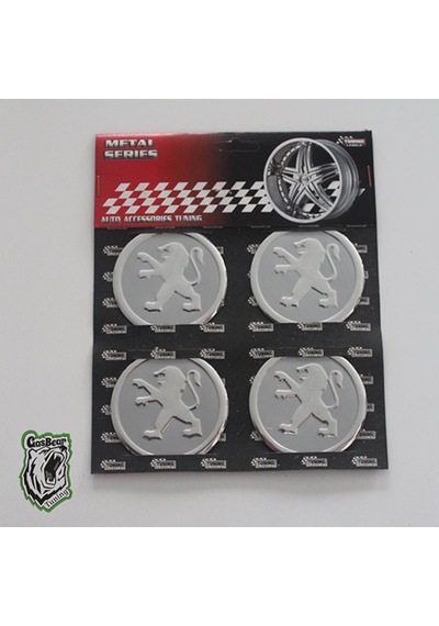 Jant Göbeği Etiketi Peugeot 60Mm Çap Gri
