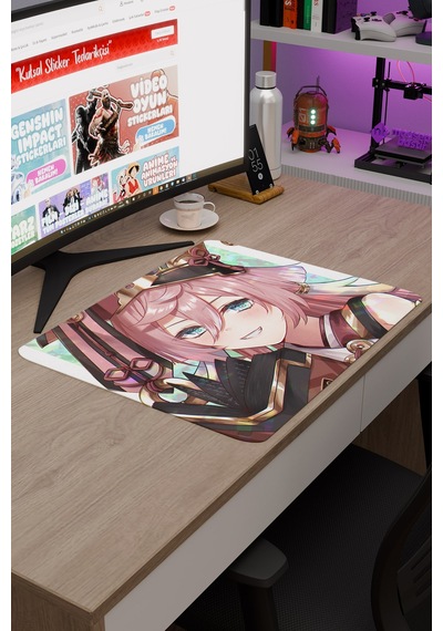 Yanfei Genshin Impact Anime Oyuncu V4 - 48x40 Xl Gaming Mouse Pad Fare Altlığı