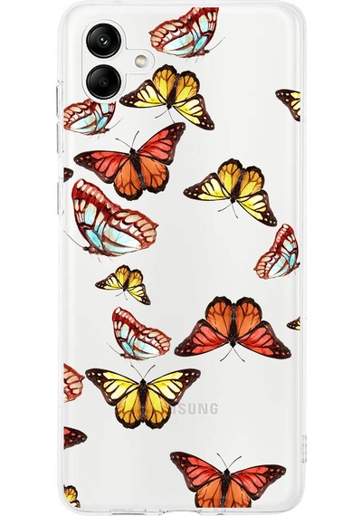 Samsung Galaxy A05 İle Uyumlu 1mm Slim Fit Water Color 2 Baskılı Şeffaf Kılıf Şeffaf