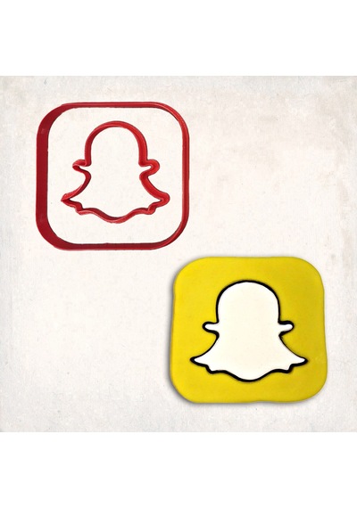 Snapchat Logo Detay Kurabiye Kalıp Seti 2 Li KIrmızı