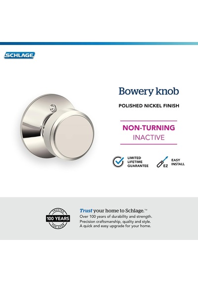 Bowery Düğmesi Dönmeyen Kilit, Parlak Nikel F170 Bwe 618 Diğer