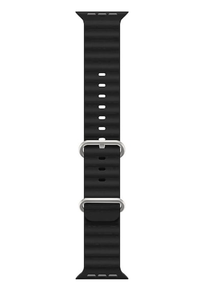 Apple Uyumlu  Watch 1 2 3 4 5 6 7 8 Se Ultra 38/40/41mm Ocean Loop Tokalı Kayış Kordon - Siyah