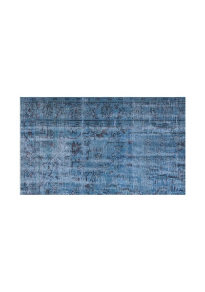El Dokuması Vintage Yün-pamuk Mavi Halı 27898 183 X 295 Cm