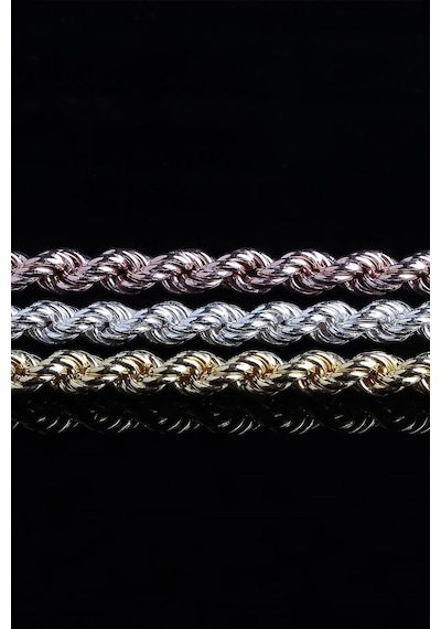 Omar Silver Unisex Halat Gümüş Zincir 8 Mm Elmas Kesim Gümüş Koly