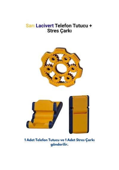 Sarı Lacivert Telefon Tutucu Ve Stres Çarkı, Taraftarlara Özel Telefon Sabitleyici Çok Renkli