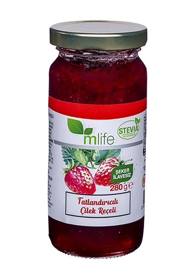 M Life Tatlandırıcılı Çilek Reçeli 280 G - 8 Adet Tarı
