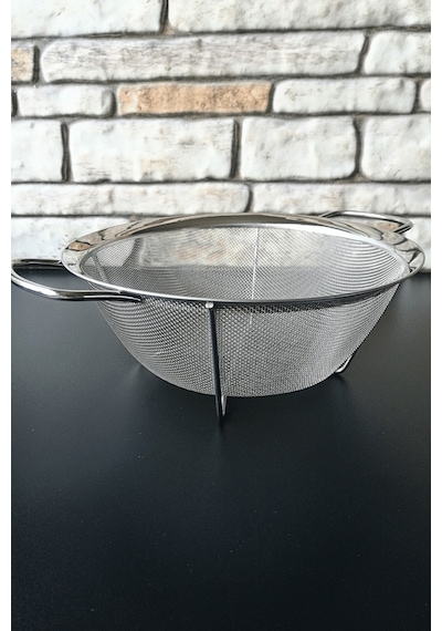 Paslanmaz Çelik Takviyeli Süzgeç - Sepet- Makarna Süzgeci-25 Cm Gümüş
