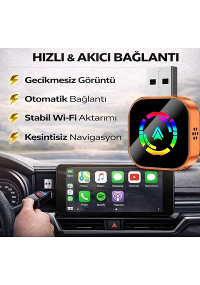 Maypal R4 4-in-1 Kablosuz Adaptör, Carplay Ve Android Auto İçin, Airplay, Mirrorlink, Tak Ve Çalıştır