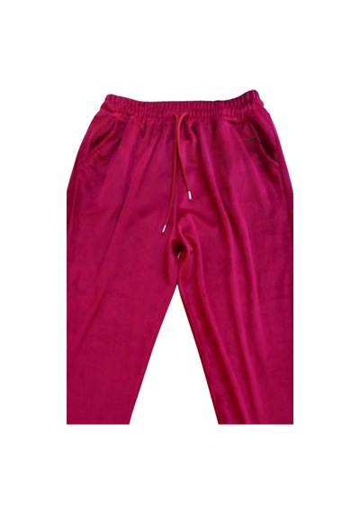 101Dzyn Parlak Kadife Cepli Pantolon Eşofman Pijama Altı Unisex Lastikli Paça Bordo 100