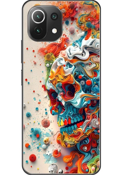 Xiaomi Mi 11 Lite Uyumlu Şeffaf Kılıf Graffiti 5 Tasarımlı