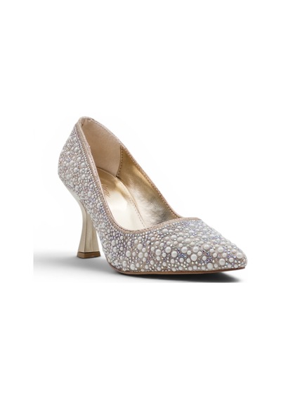 Beşler 0013 İncili Kadın Stiletto Altın