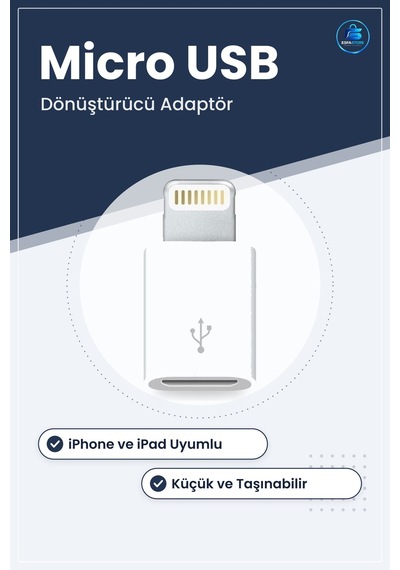 Micro Usb Lightning Dönüştürücü Adaptör Apple iPhone Apple iPad Uyumlu Otg Aparatı B