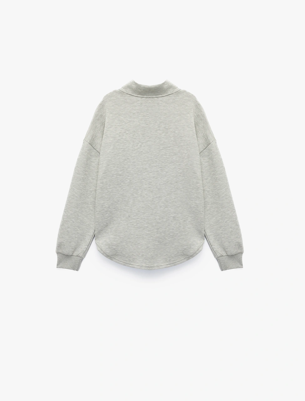 Koton Cepli Uzun Kollu Yarı Fermuarlı Oversize Sweatshirt Gri 6wkg10345ak Gri