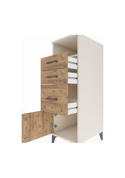 Kronos Dolap Tek Raflı 3 Çekmeceli Tek Kapaklı 44x59x134 Aytaşı-çam Aytası