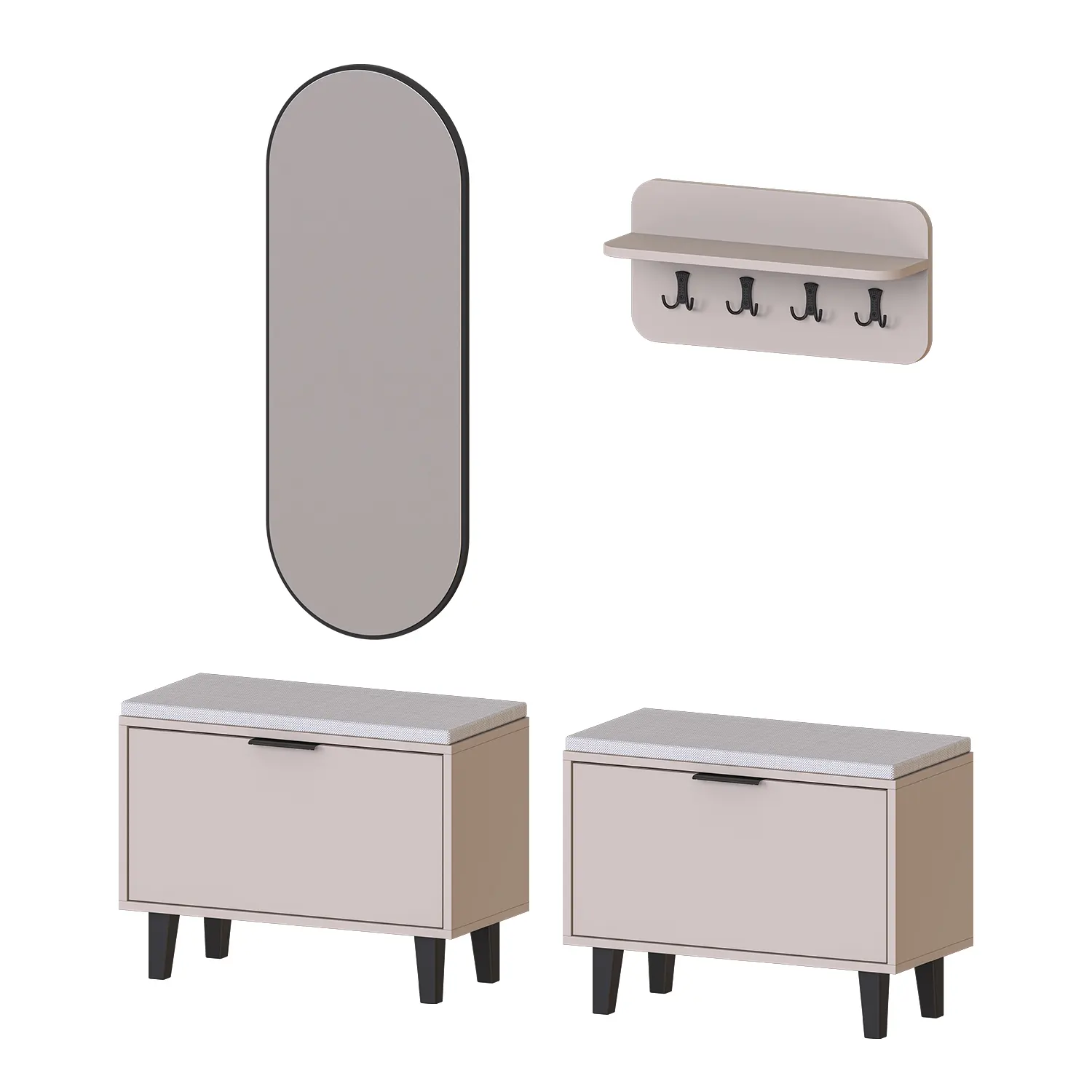 Nord Vestiyer Takımı Askılıklı, Kapaklı Bench, Modüler, Oval Aynalı Portmanto Takımı Kumtaşı Nord Vestiyer Takımı Askılıklı, Kapaklı Bench, Modüler, Oval Aynalı Portmanto Takımı Kumtaşı